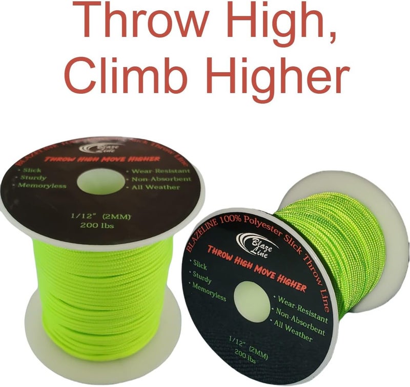 Blaze Line 100% Polyester Climbing Throw Line Rope 2 mm (1/12 in) 150 ft Stool Cord 200 lbs Tensile Strength (Neon Green) - Image 4
